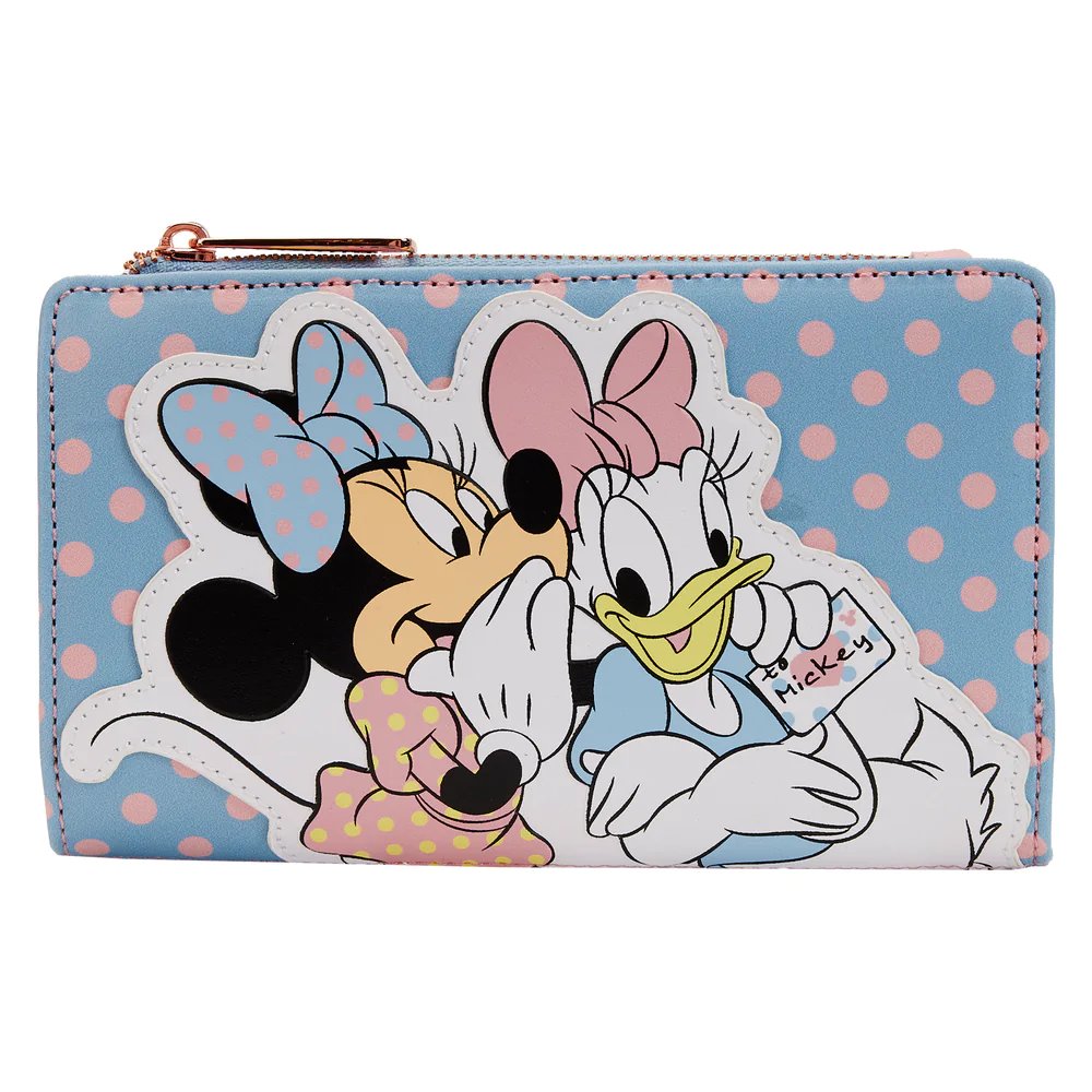 Loungefly Disney Minnie Daisy Pastel Color Block Dots Flap Wallet - Loungefly wallet front