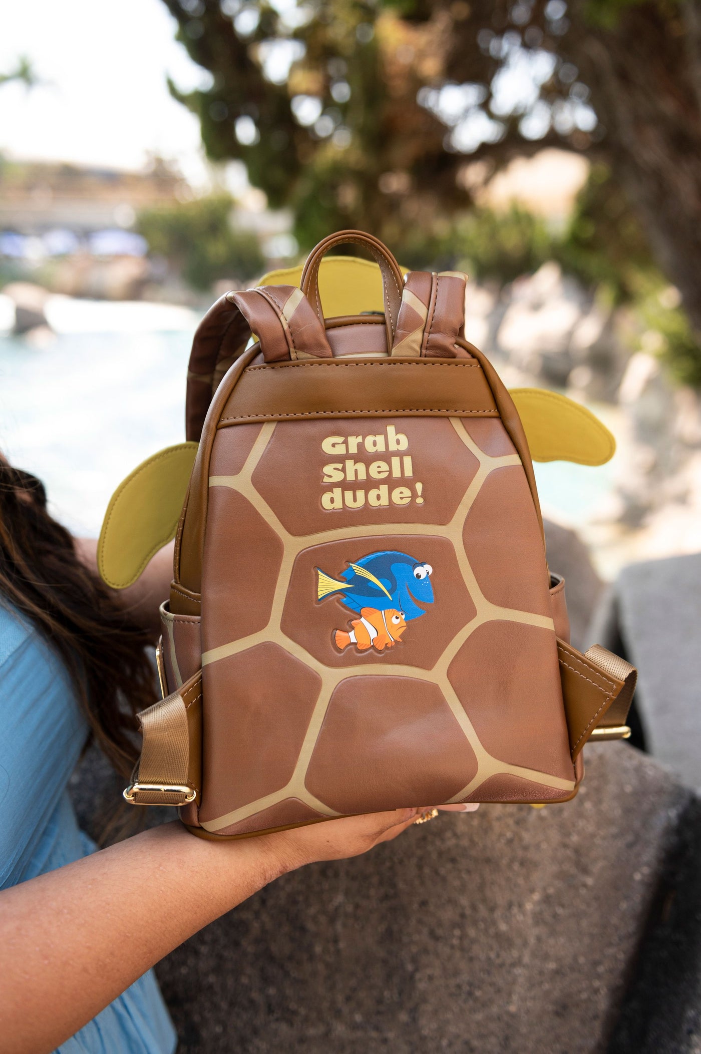 707 Street Exclusive - Loungefly Disney Pixar Finding Nemo Crush Cosplay Mini Backpack - Loungefly mini backpack Lifestyle Image 02
