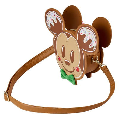 Loungefly Disney Mickey and Minnie Gingerbread Cookie Figural Crossbody - Top View