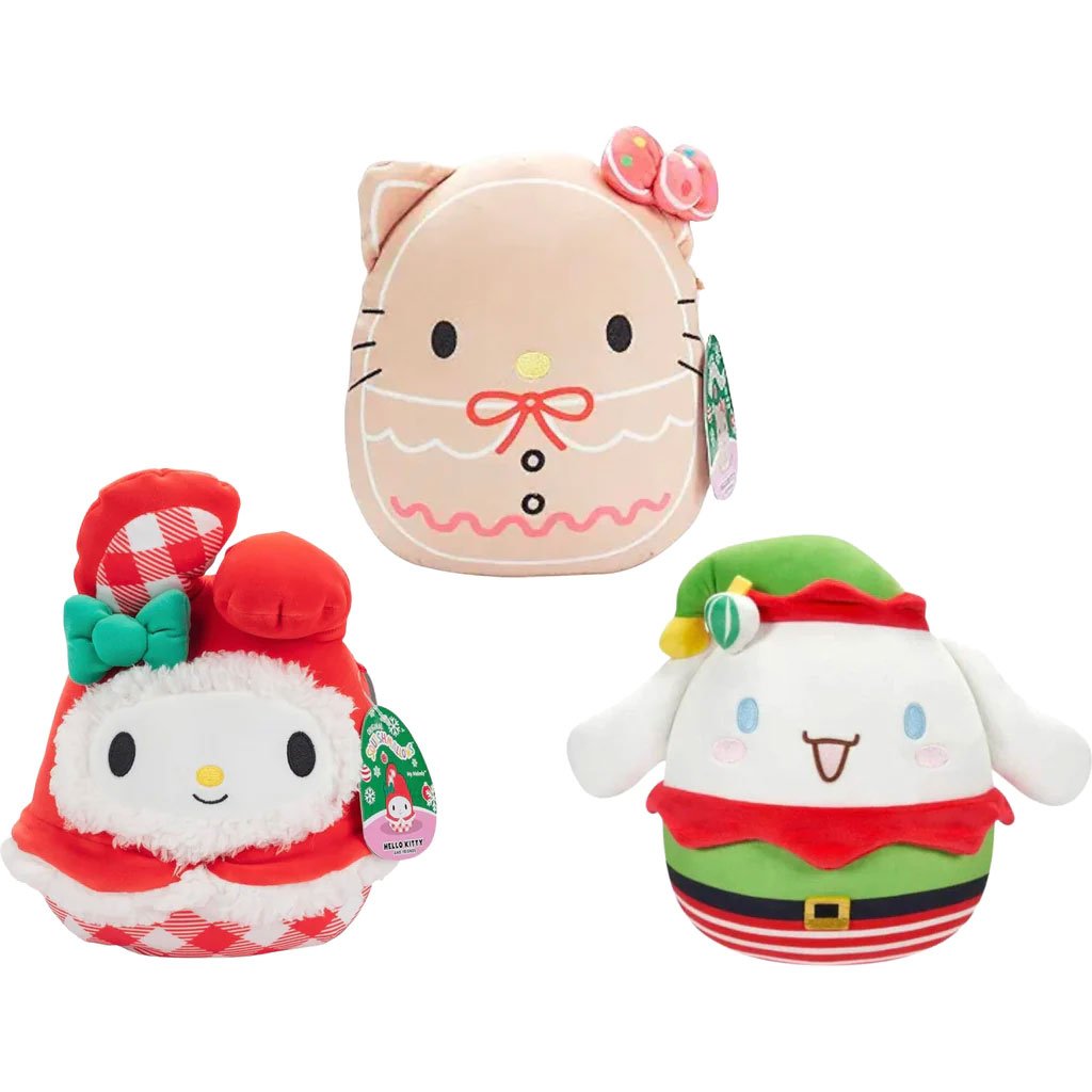 Squishmallows Sanrio Christmas 10" Hello Kitty Gingerbread Plush Toy - Assortment