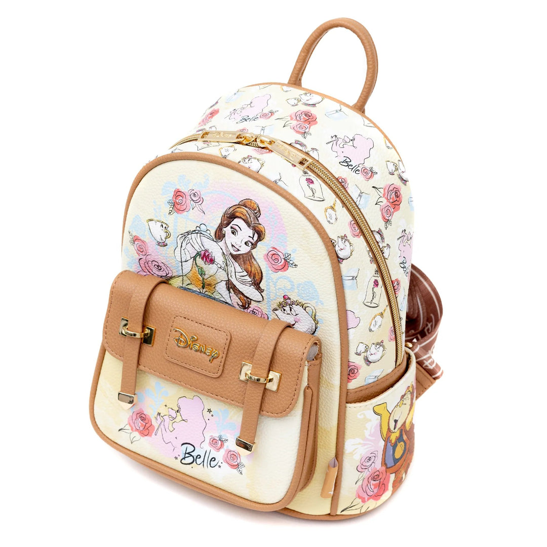beauty and the beast leather backpack WondaPop Disney Beauty and the Beast Mini Backpack – 707 Street