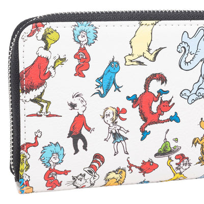 707 Street Exclusive - Loungefly Dr Seuss Characters Zip-Around Wallet - Back Closeup