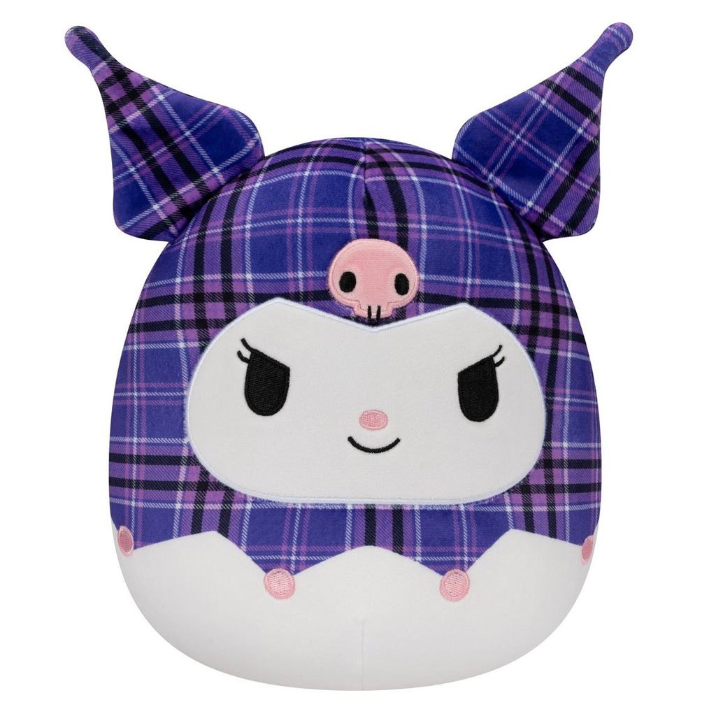 Squishmallows Sanrio 8" Plaid Kuromi Plush Toy - Front