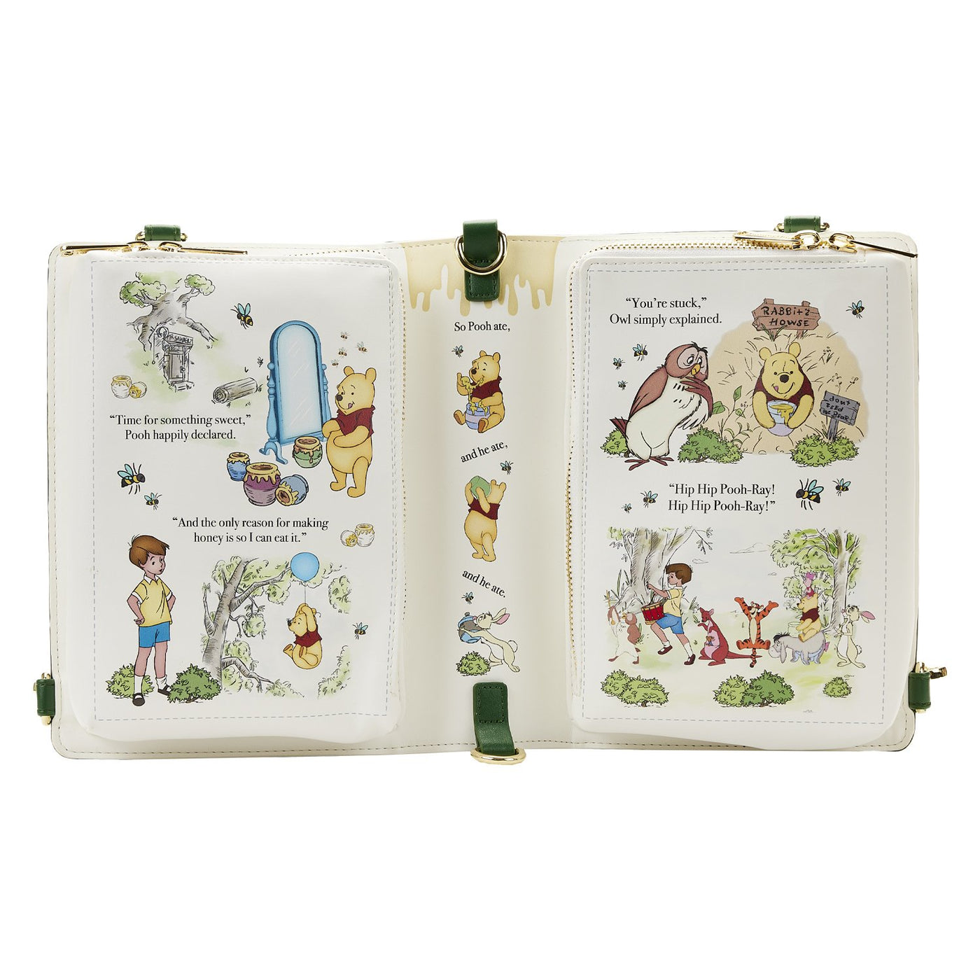 Loungefly Disney Winnie The Pooh Classic Book Convertible Crossbody - Open Front