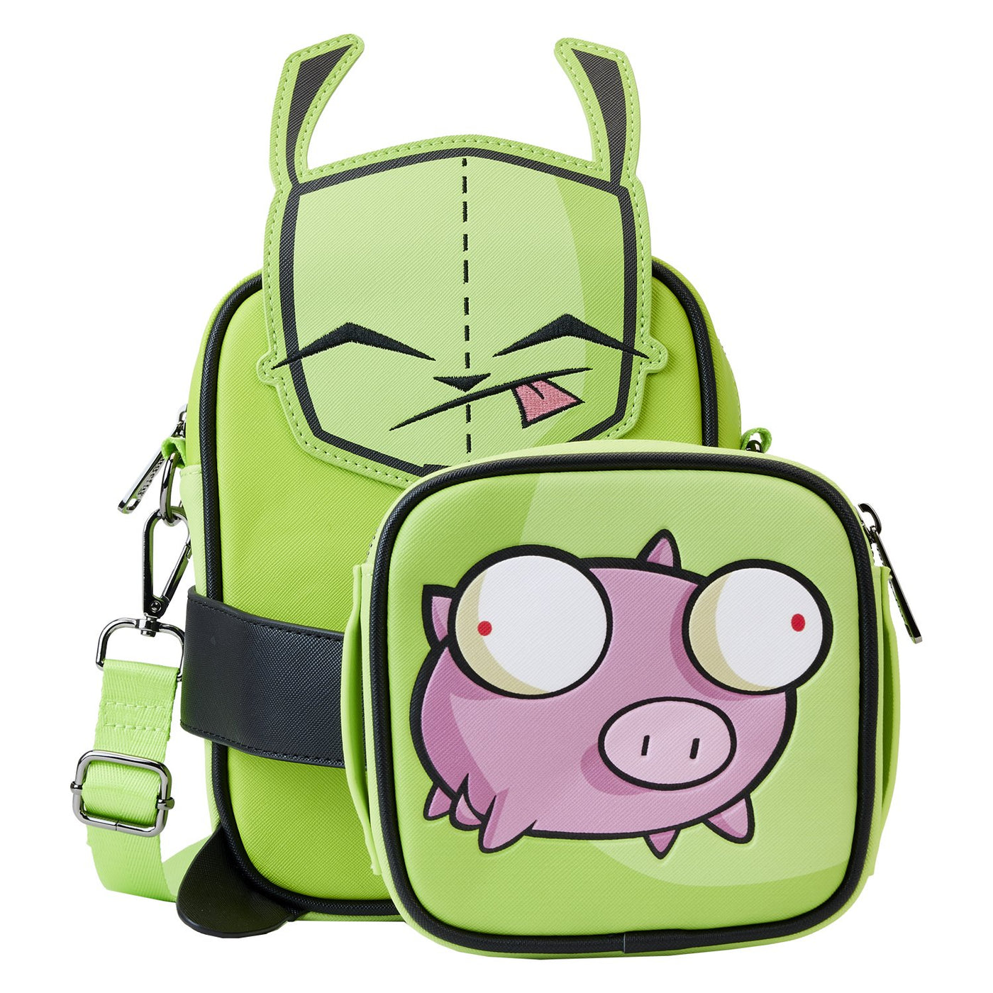 Loungefly Nickelodeon Invader Zim Gir Cosplay Crossbuddy - Removable Pouch