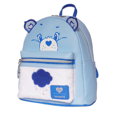 Loungefly Care Bears Grumpy Bear Flocked Mini Backpack - Entertainment Earth Ex - Loungefly mini backpack alternate side view