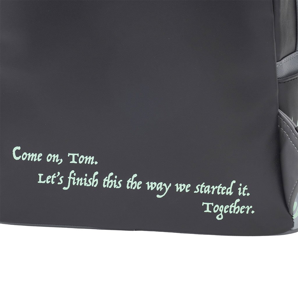 671803459397 - 707 Street Exclusive - Loungefly Harry Potter Glow in the Dark Battle of Hogwarts Lenticular Mini Backpack - Back Print Close Up