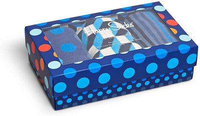 Navy Print Socks 3-Pack Gift Box