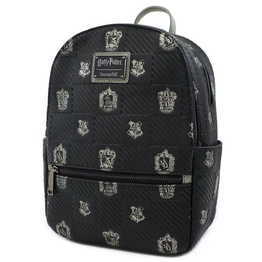 LOUNGEFLY X HARRY POTTER HOGWARTS CREST MINI FAUX LEATHER BACKPACK - SIDE