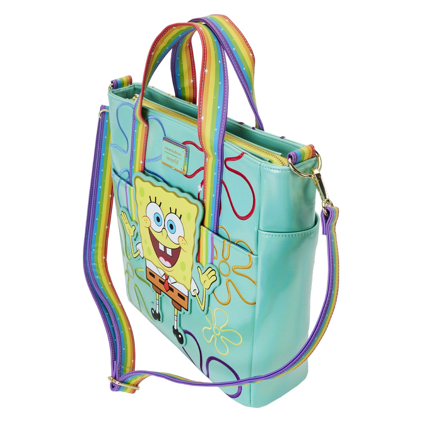 Loungefly Nickelodeon Spongebob Squarepants 25th Anniversary Imagination Convertible Tote Bag - Top View