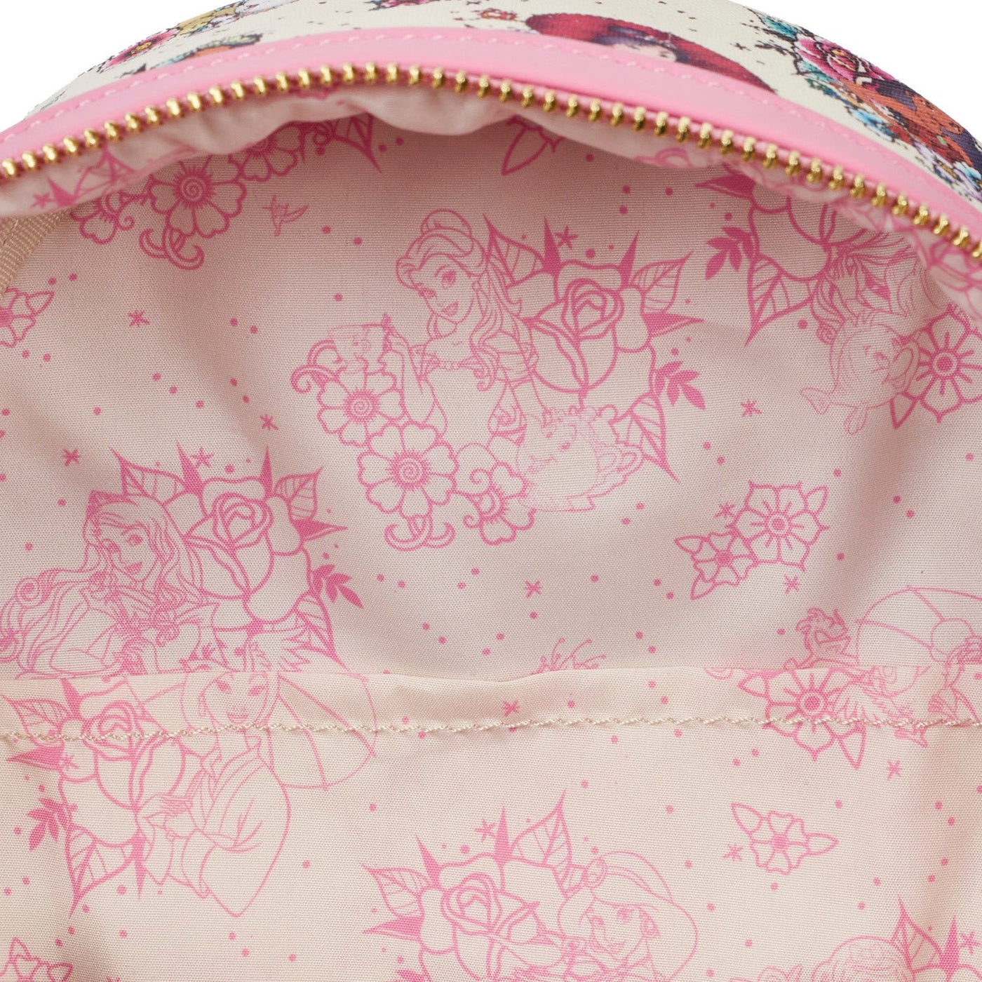 Loungefly Disney Princess Tattoo Allover Print Mini Backpack - Interior Lining
