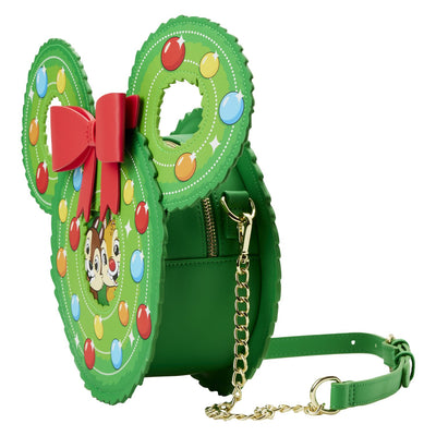 Loungefly Disney Chip and Dale Figural Wreath Crossbody - Side View