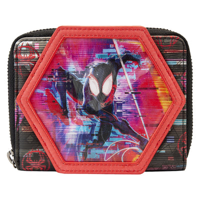 671803441859 - Loungefly Marvel Across the Spiderverse Lenticular Zip-Around Wallet - Front