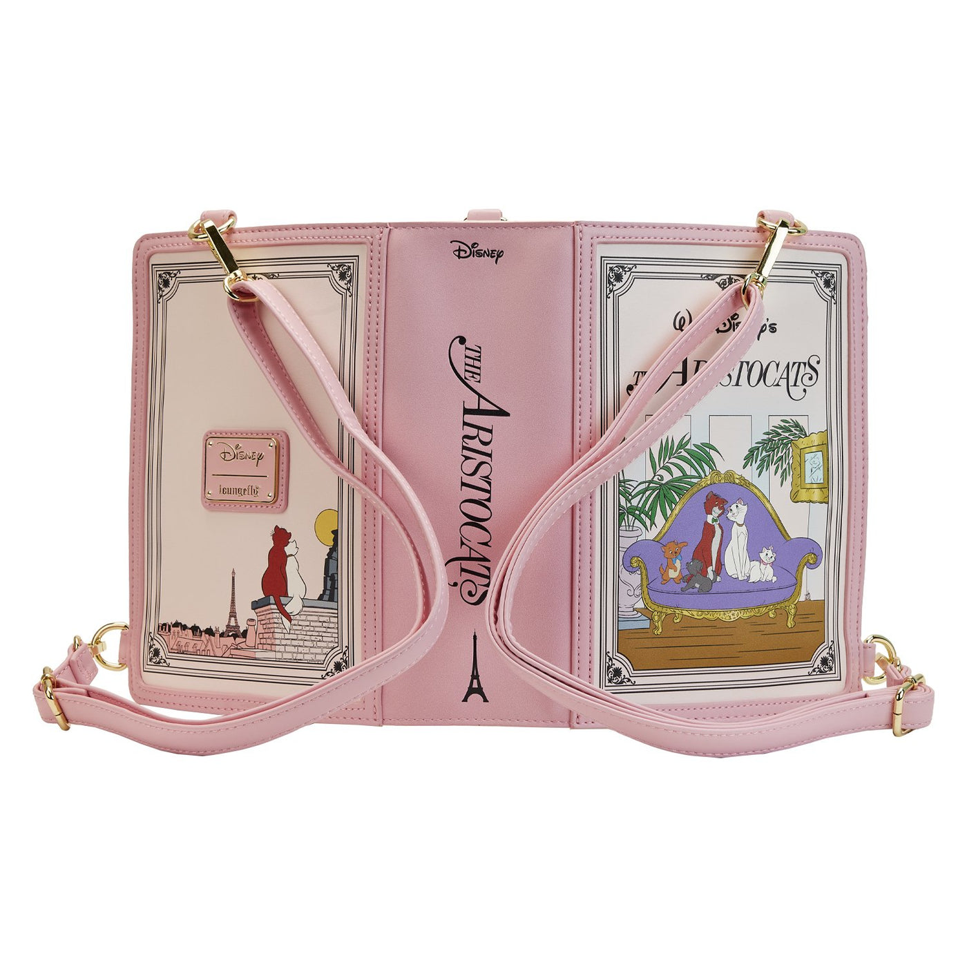 671803455214 - Loungefly Disney The Aristocats Classic Book Convertible Crossbody - Backpack Front