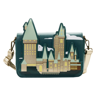 Loungefly Harry Potter Golden Hogwarts Crossbody with Pouch - Front