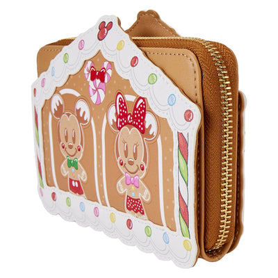 Loungefly Disney Mickey and Friends Gingerbread House Zip-Around Wallet - Side
