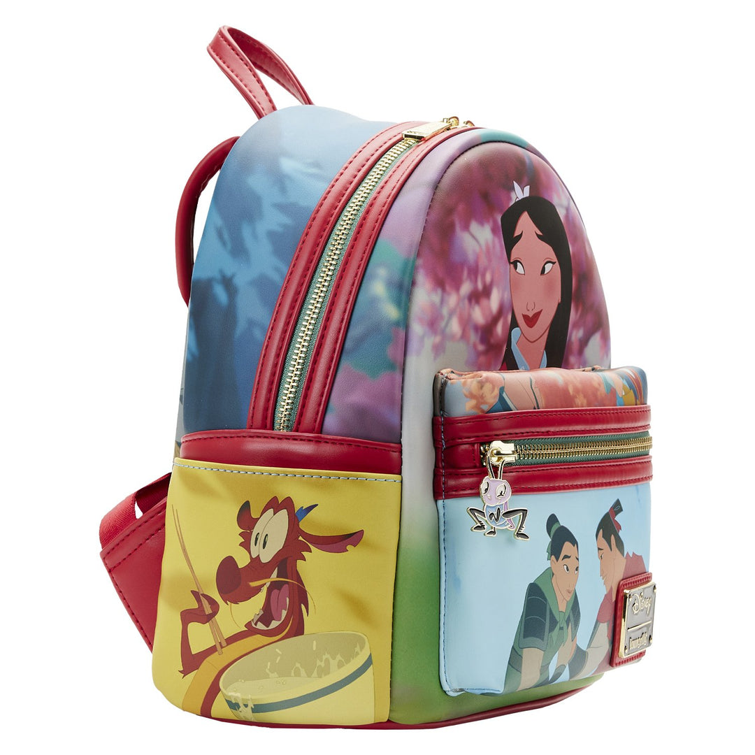 Loungefly Disney Princess Mulan Cri-kee store & Lotus flower mini backpack Bundle of 4