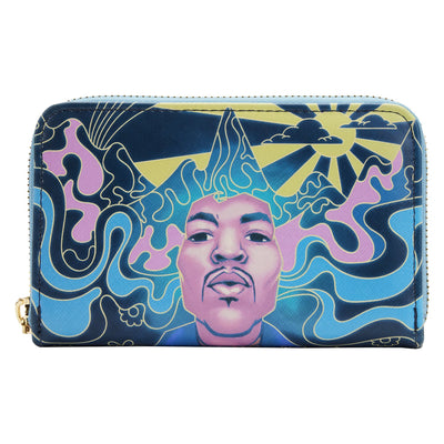 Loungefly Jimi Hendrix Psychedelic Landscape Zip-Around Wallet - Front