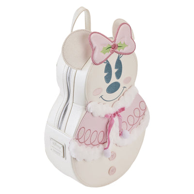 Loungefly Disney Minnie Pastel Figural Snowman Mini Backpack - Top View