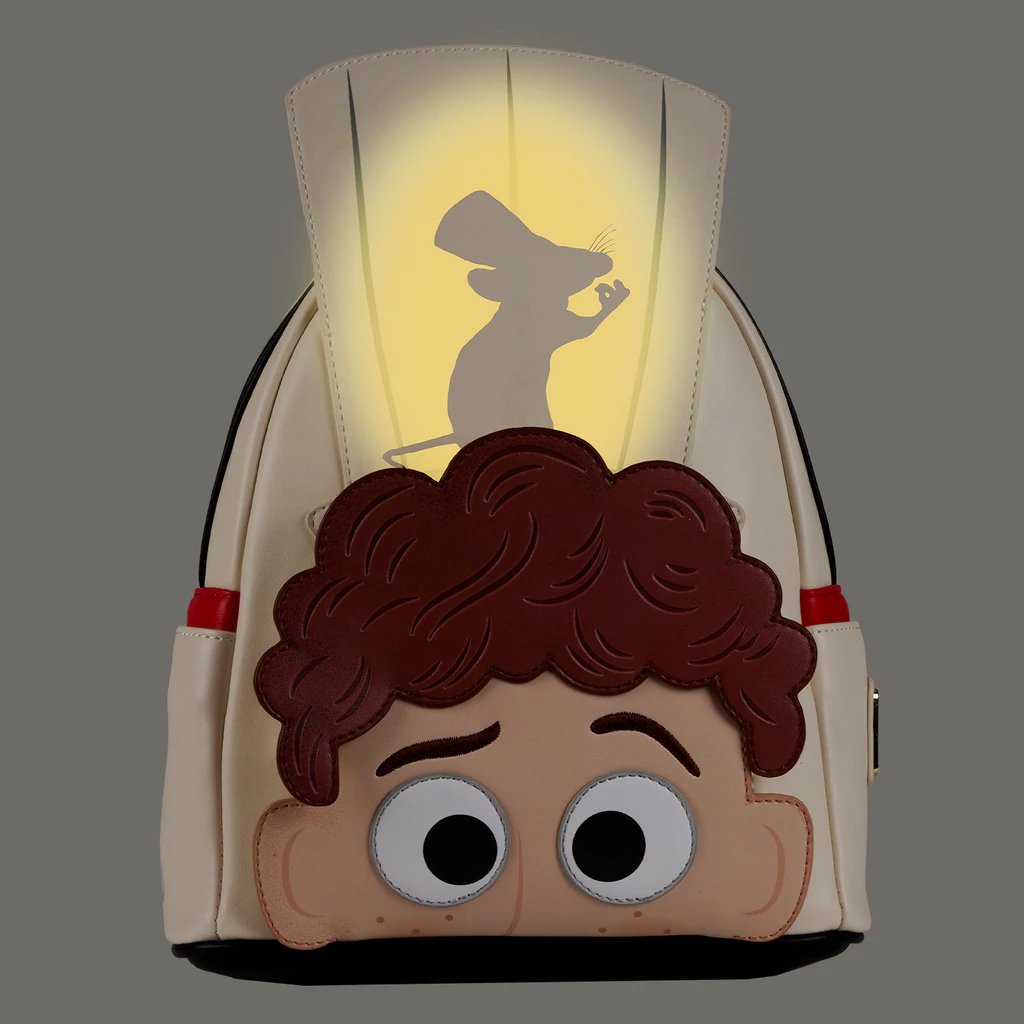 Loungefly Disney Pixar Ratatouille 15th Anniversary Little Chef Mini Backpack - Glow in the Dark Detail