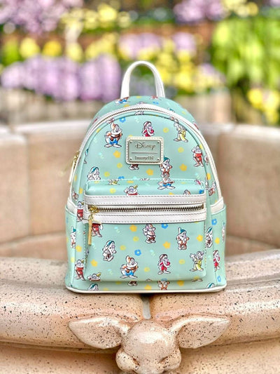 707 Street Exclusive - Loungefly Disney Snow White and the Seven Dwarfs Green Mini Backpack - IRL Front