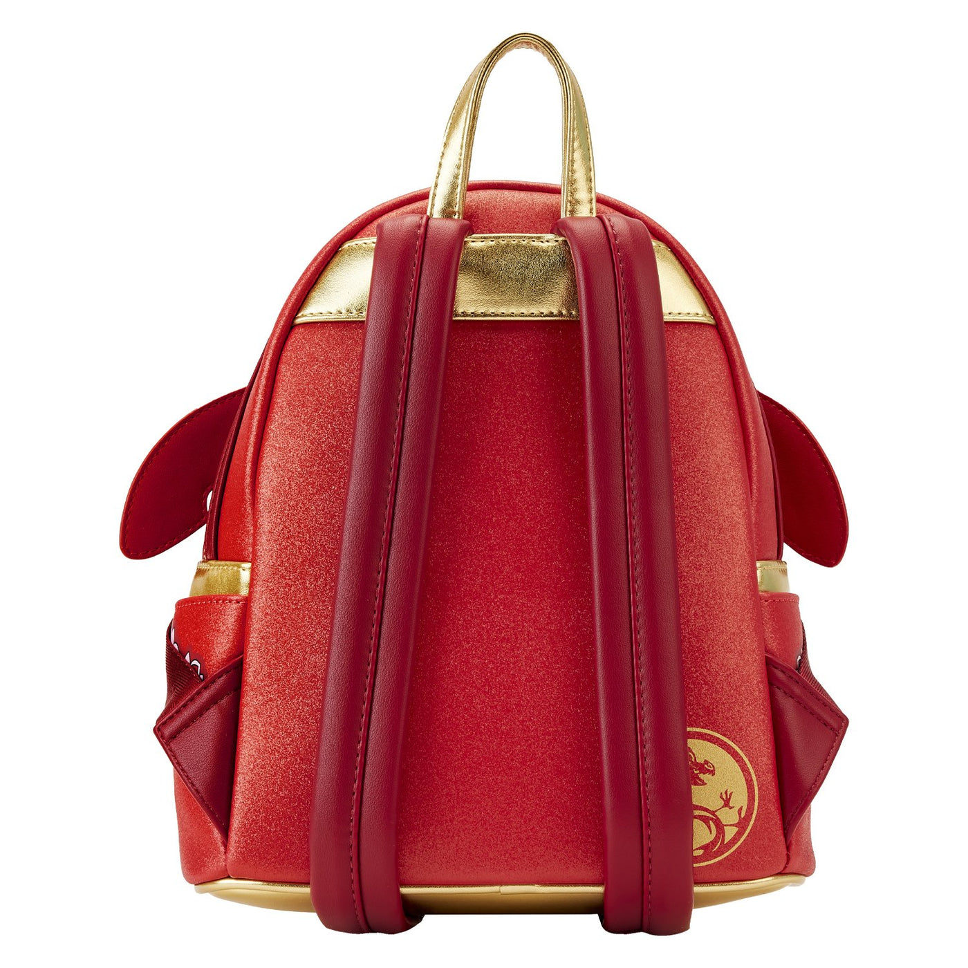671803394261 - Loungefly Disney Mulan 25th Anniversary Mushu Glitter Cosplay Mini Backpack - Back