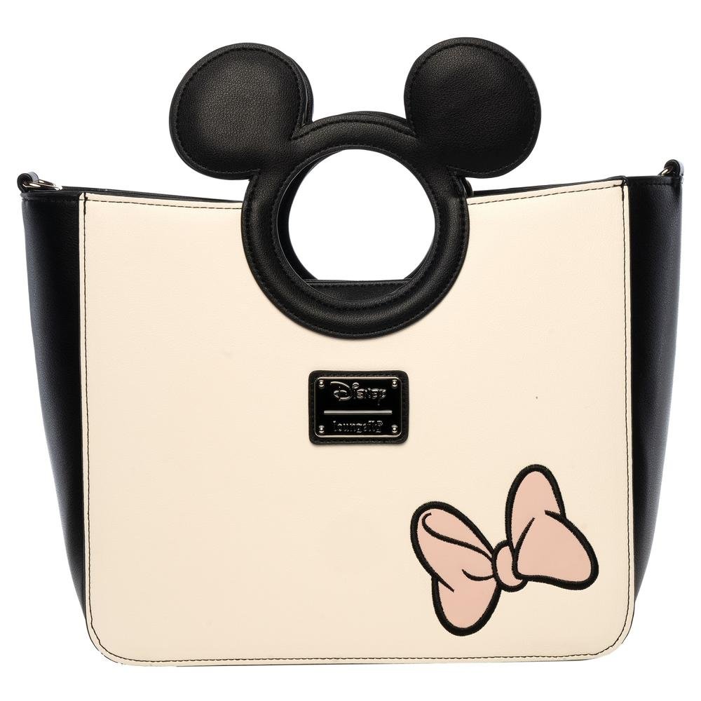 LOUNGEFLY X MINNIE WITH DIE-CUT MICKEY HANDLE TOTE BAG - BACK