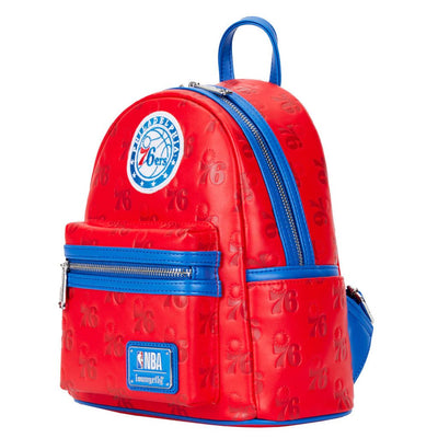 Loungefly NBA Philly 76ers Debossed Logo Mini Backpack  - Side View