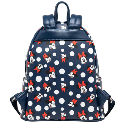 707 Street Exclusive - Loungefly Disney Minnie Mouse Polka Dot Navy Mini Backpack - Back