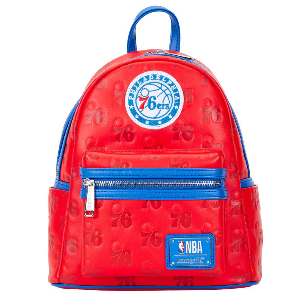 Loungefly NBA Philly 76ers Debossed Logo Mini Backpack  - Front