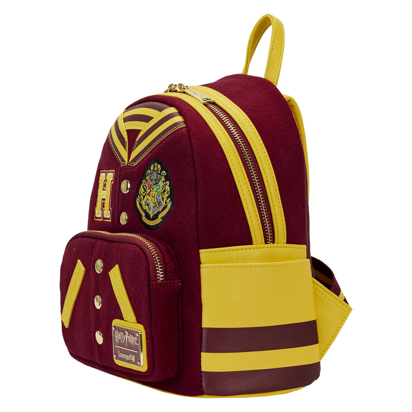 Loungefly Warner Brothers Harry Potter Gryffindor Varsity Mini Backpack - Side View