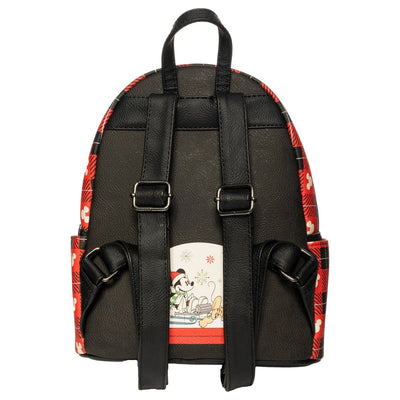 Loungefly Disney Holiday Mickey and Minnie Mouse Mini Backpack - Entertainment Earth Ex - Loungefly mini backpack back