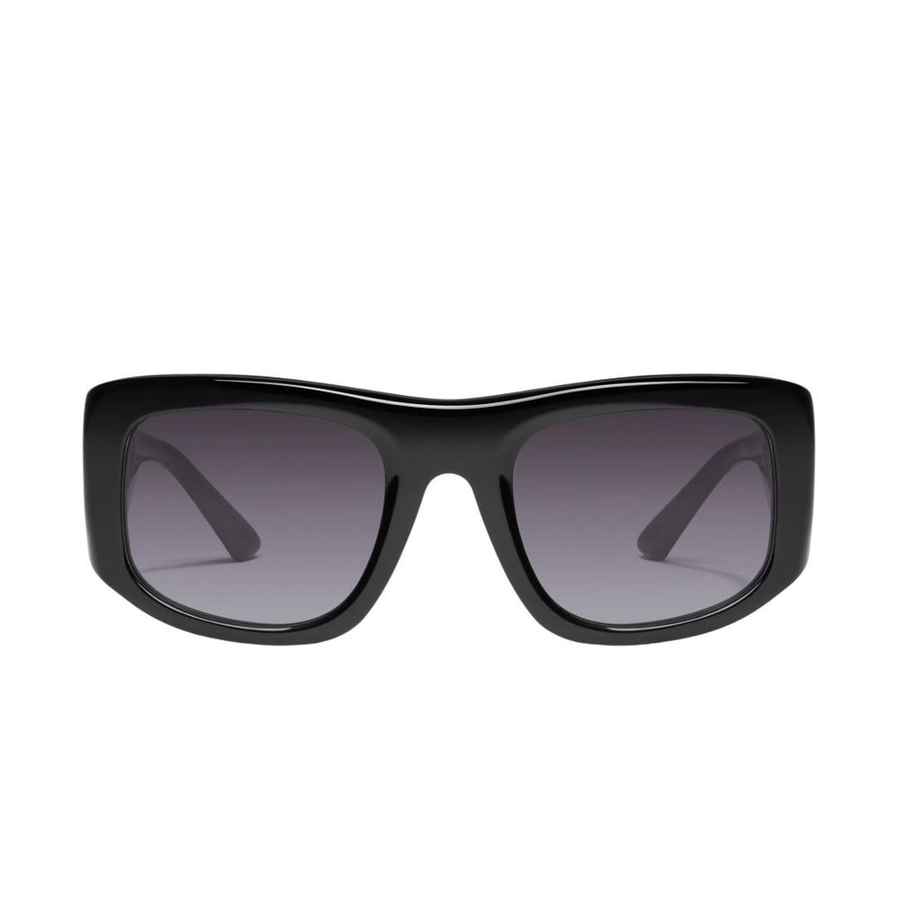 Quay Women's Uniform Oversized Square Sunglasses in Black Frame/Smoke Lens-front view