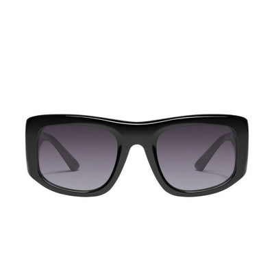 Quay Women's Uniform Oversized Square Sunglasses in Black Frame/Smoke Lens-front view