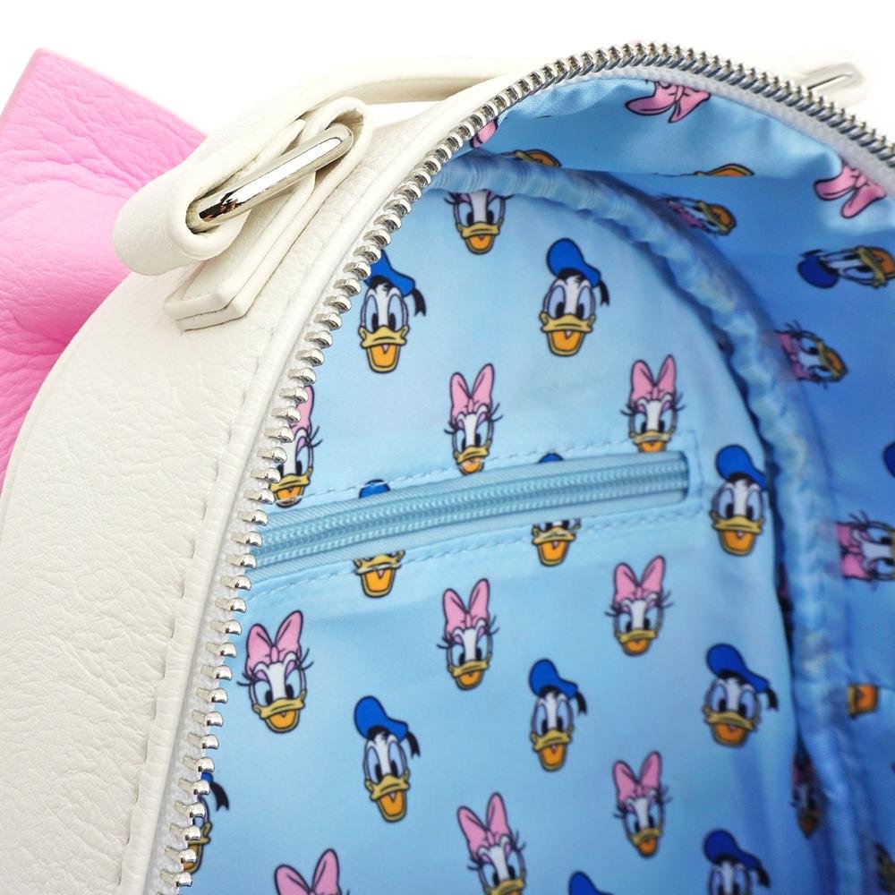 LOUNGEFLY X DISNEY DONALD AND DAISY DOUBLE SIDED MINI BACKPACK - INSIDE PRINT