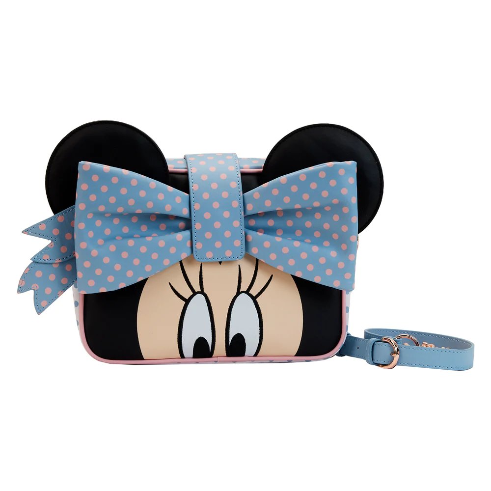 Loungefly Disney Minnie Pastel Color Block Dots Crossbody - Loungefly crossbody front