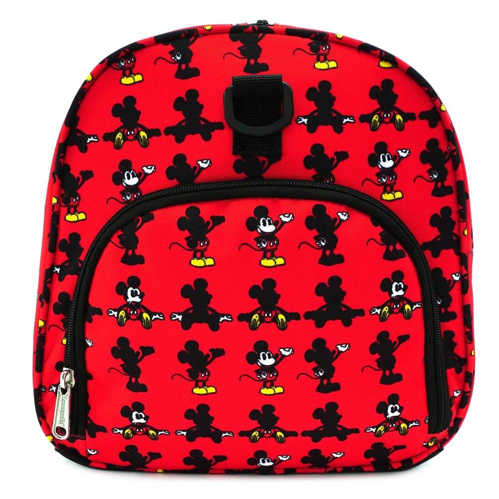 LOUNGEFLY X DISNEY MICKEY MOUSE PARTS AOP NYLON DUFFLE BAG - SIDE