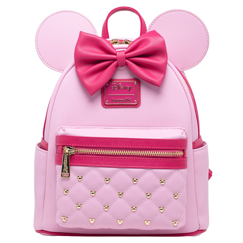 707 Street Exclusive - Loungefly Disney The Minnie Mouse Classic Series Mini Backpack - Strawberry Macaroon - Front - 671803450158