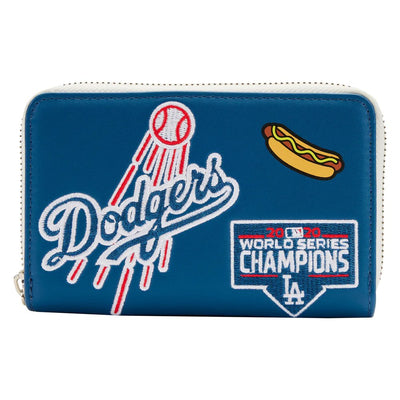 Loungefly MLB Los Angeles Dodgers Patches Zip-Around Wallet - Front