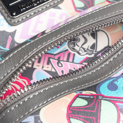 707 Street Exclusive - Loungefly Exclusive Loungefly Star Wars Pastel Graffiti Sticker Allover Print Mini Backpack - Zip Detail