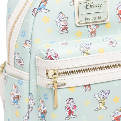 707 Street Exclusive - Loungefly Disney Snow White and the Seven Dwarfs Green Mini Backpack - Zipper Pull