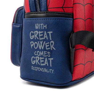 Loungefly Marvel Spider Man Classic Cosplay Mini Backpack - 671803311053 - Side Print