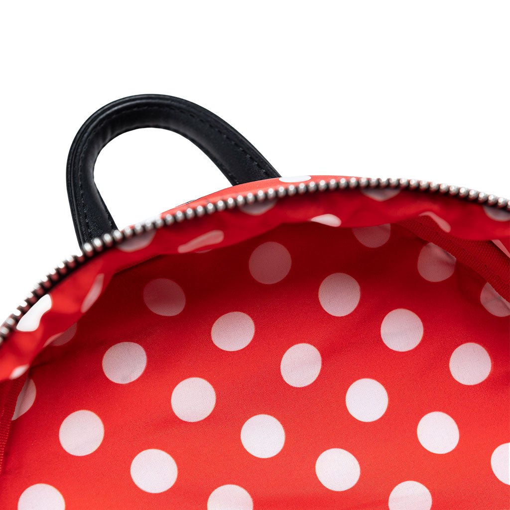707 Street Exclusive - Loungefly Disney Minnie Mouse Polka Dot Red Mini Backpack - Interior