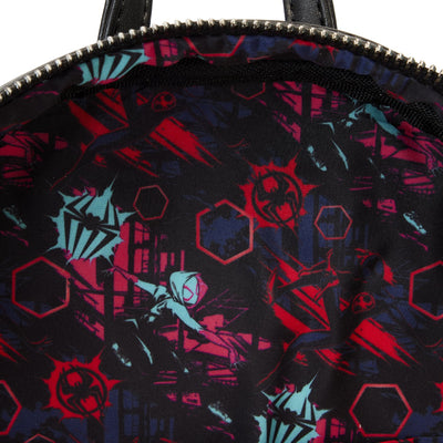 671803441880 - Loungefly Marvel Across the Spiderverse Lenticular Mini Backpack - Interior Lining