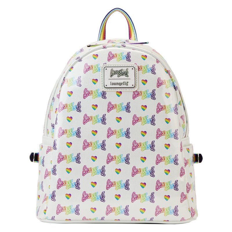 Loungefly Lisa Frank Logo Heart Detachable Rainbow Bag Mini Backpack - Front Bag Removed