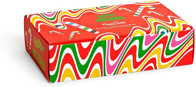Holiday Psychedelic Candy Cane 4 Pack of Socks Gift Box