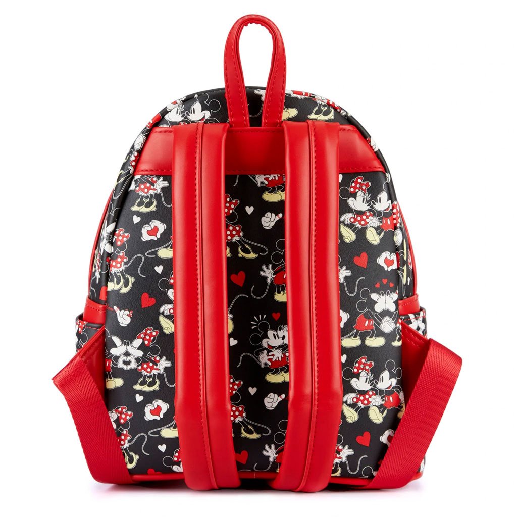 Loungefly Disney Mickey And Minnie Heart Hands Mini Backpack Back View