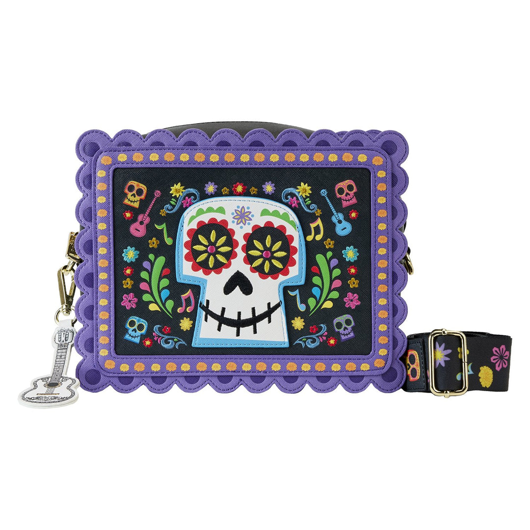 Loungefly Disney Pixar Coco Miguel Floral Skull Crossbody - Front