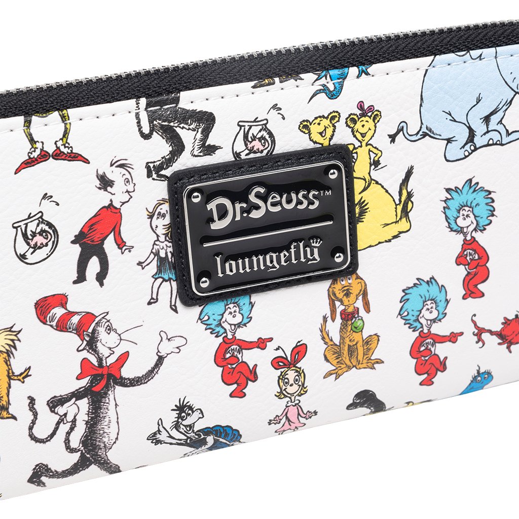 707 Street Exclusive - Loungefly Dr Seuss Characters Zip-Around Wallet - Front Closeup