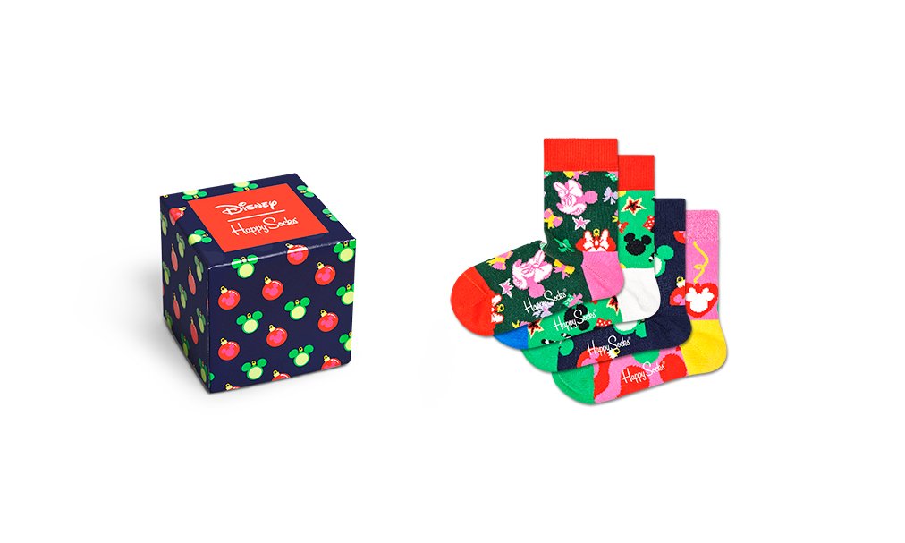 Disney Holiday Kids Socks 4-Pack Gift Box